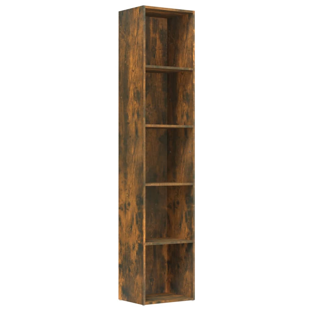 Boekenkast 40x30x189 cm bewerkt hout gerookt eikenkleurig