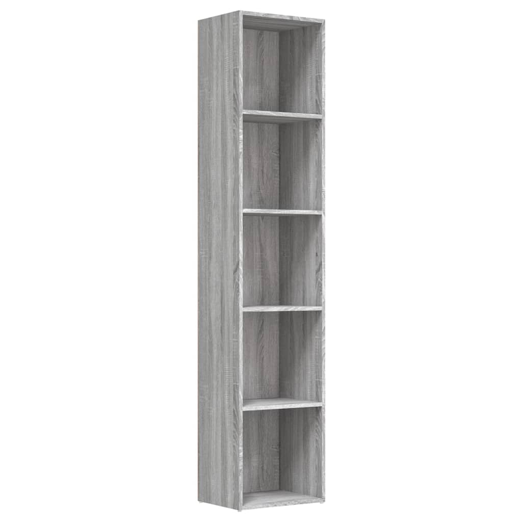 Boekenkast 40x30x189 cm bewerkt hout grijs sonoma eikenkleurig