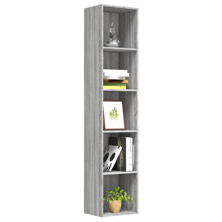 Boekenkast 40x30x189 cm bewerkt hout grijs sonoma eikenkleurig