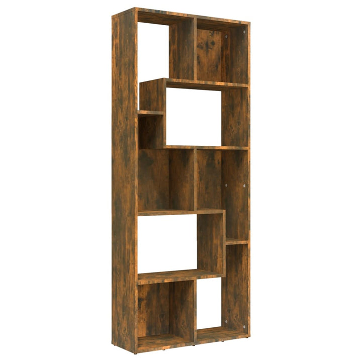 Boekenkast 67x24x161 cm bewerkt hout gerookt eikenkleurig