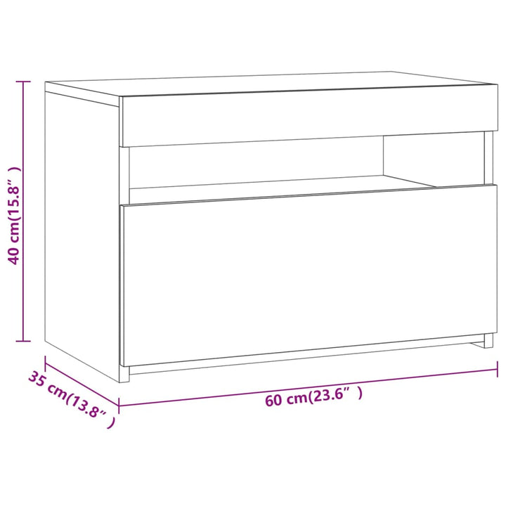 Tv-meubel met LED-verlichting 60x35x40 cm grijs sonoma eiken