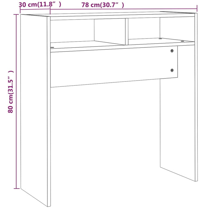 Wandtafel 78x30x80 cm bewerkt hout bruineikenkleurig