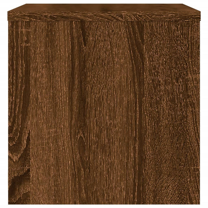Nachtkastje 40x30x30 cm bewerkt hout bruin eikenkleur