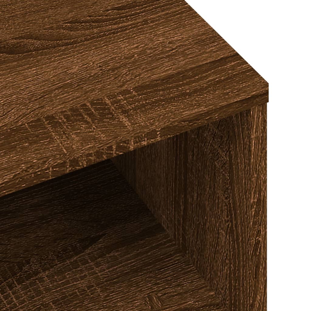 Nachtkastje 40x30x30 cm bewerkt hout bruin eikenkleur