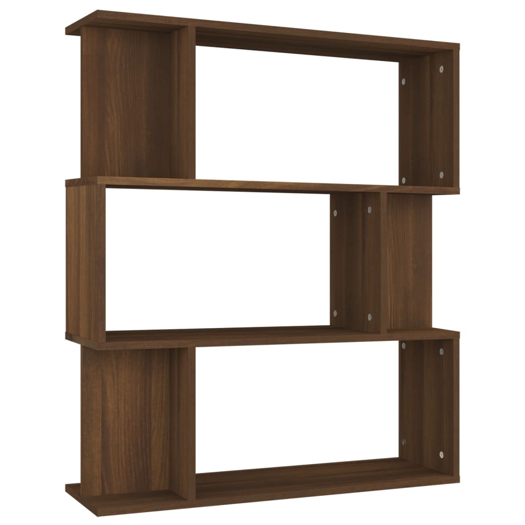 Boekenkast / kamerscherm 80x24x96 cm bewerkt hout bruineiken