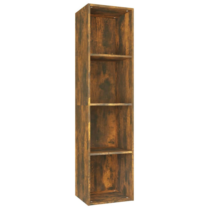 Boekenkast / tv-meubel 36x30x143 cm bewerkt hout gerookt eiken