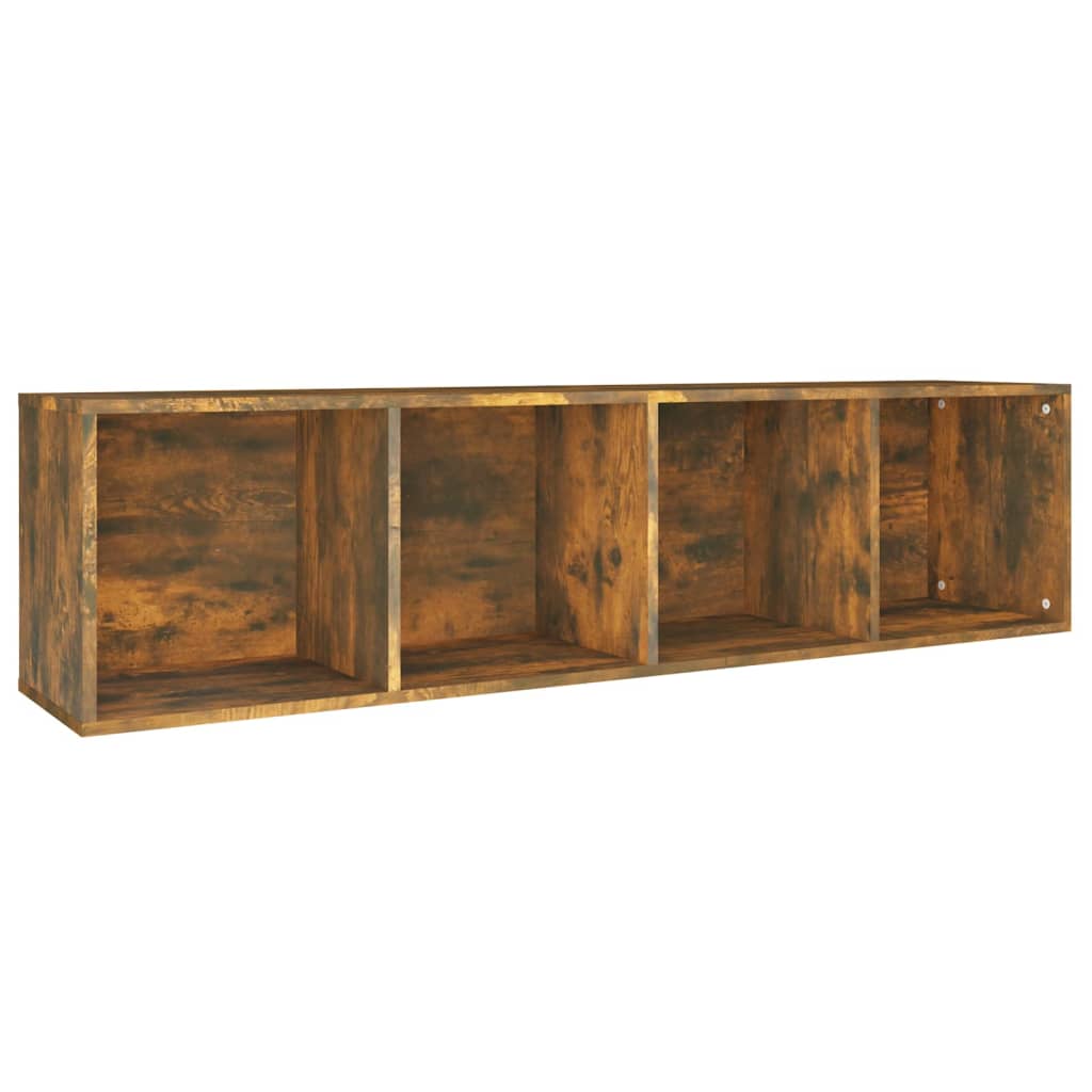 Boekenkast / tv-meubel 36x30x143 cm bewerkt hout gerookt eiken