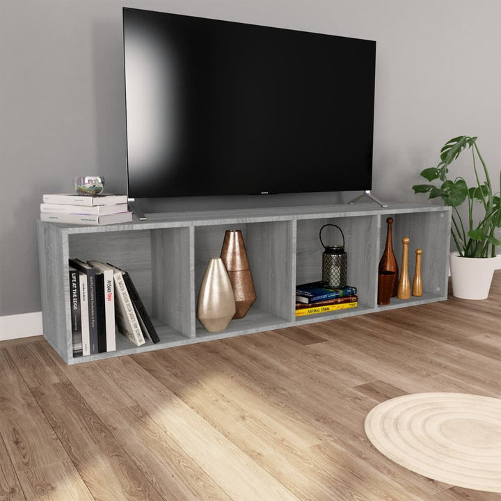 Boekenkast / tv-meubel 36x30x143 cm grijs sonoma eikenkleurig