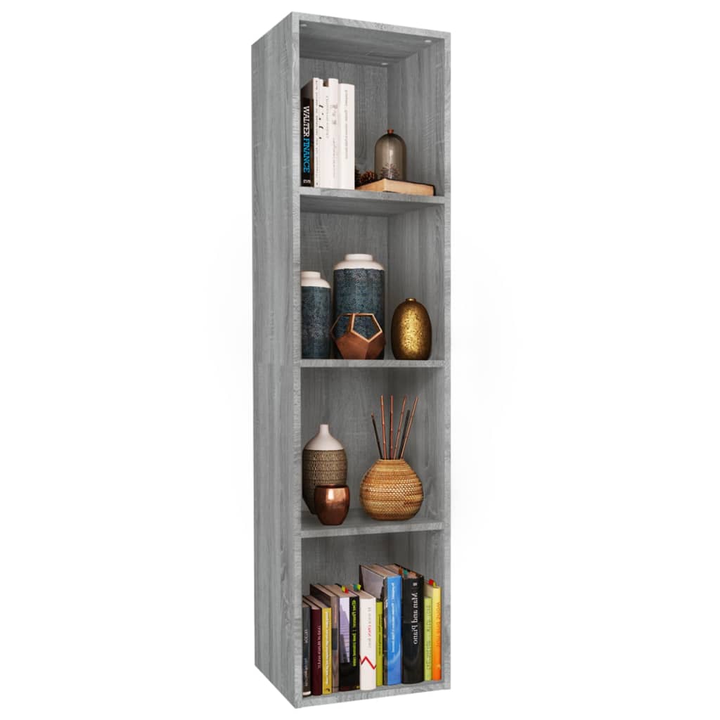 Boekenkast / tv-meubel 36x30x143 cm grijs sonoma eikenkleurig