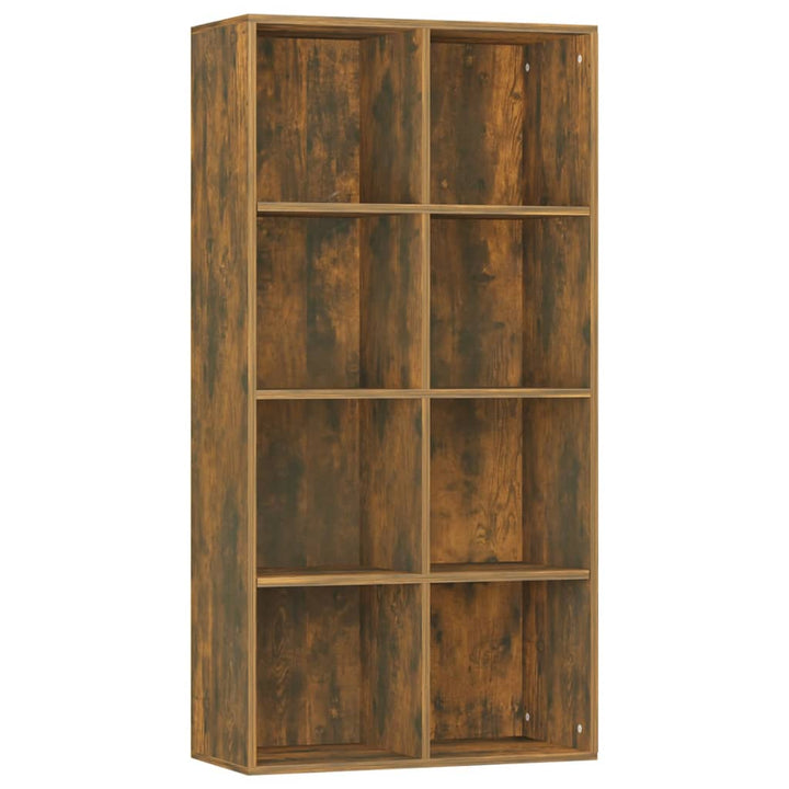 Boekenkast 66x30x130 cm bewerkt hout gerookt eikenkleurig