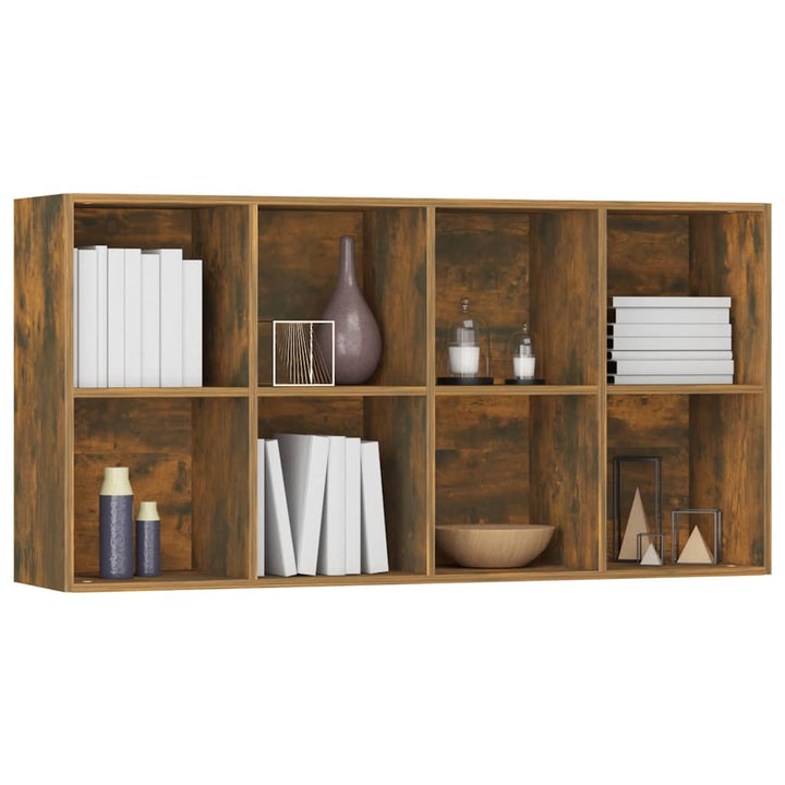 Boekenkast 66x30x130 cm bewerkt hout gerookt eikenkleurig