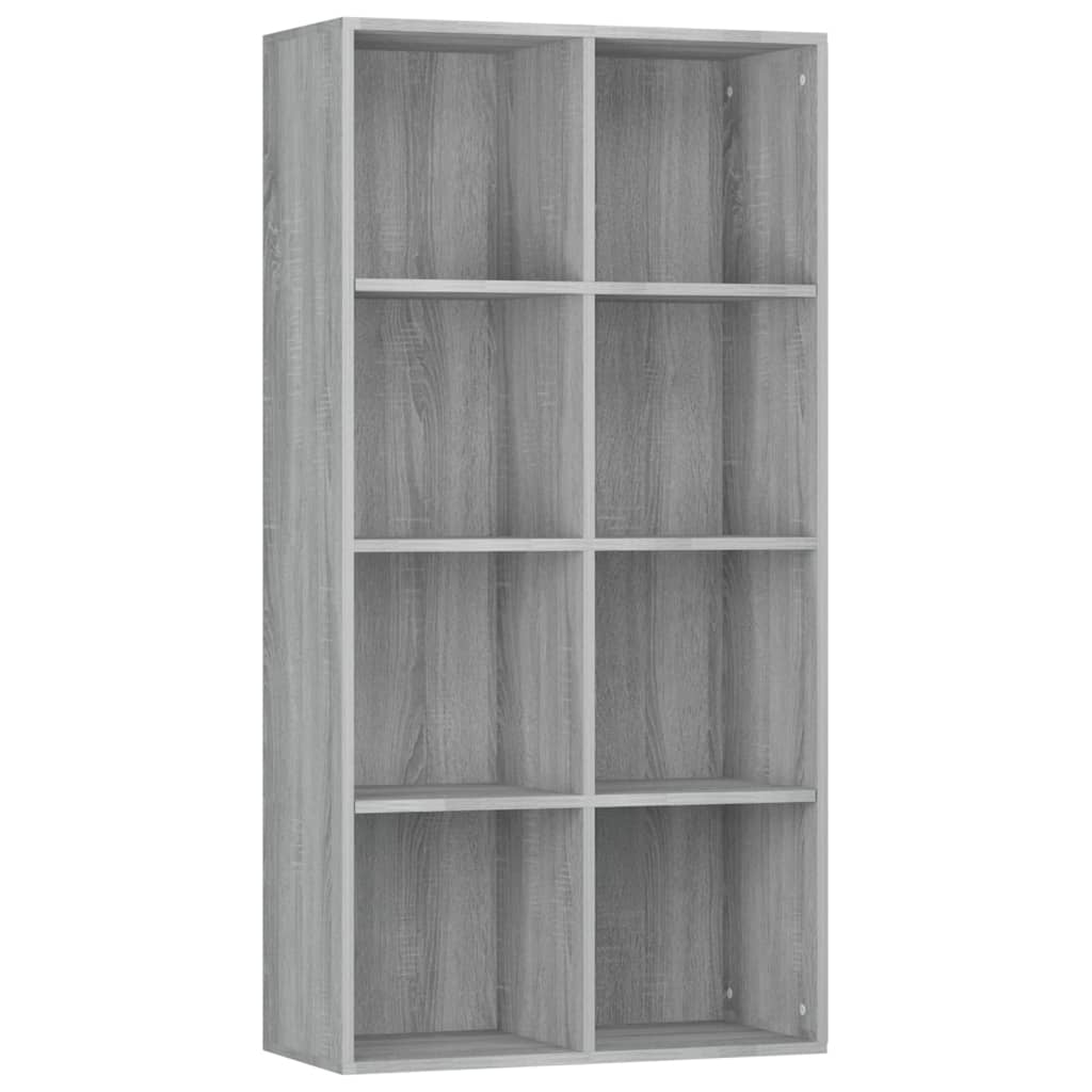 Boekenkast 66x30x130 cm bewerkt hout sonoma grijs