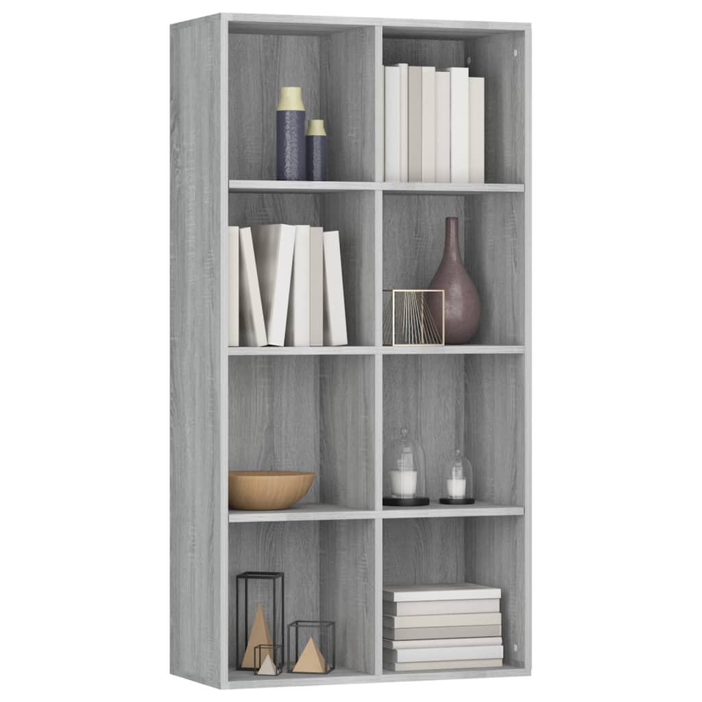 Boekenkast 66x30x130 cm bewerkt hout sonoma grijs