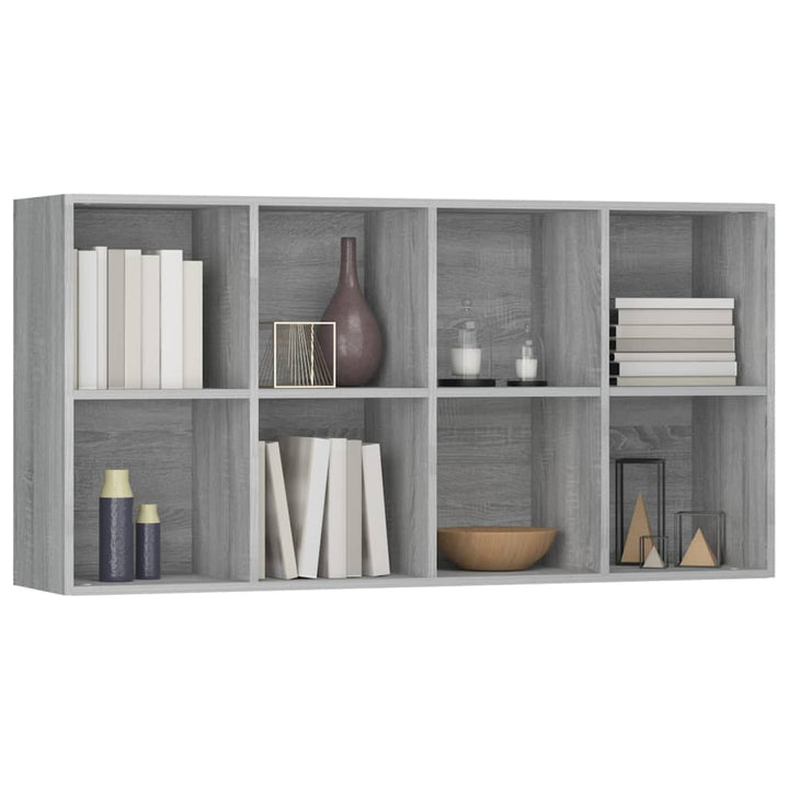 Boekenkast 66x30x130 cm bewerkt hout sonoma grijs