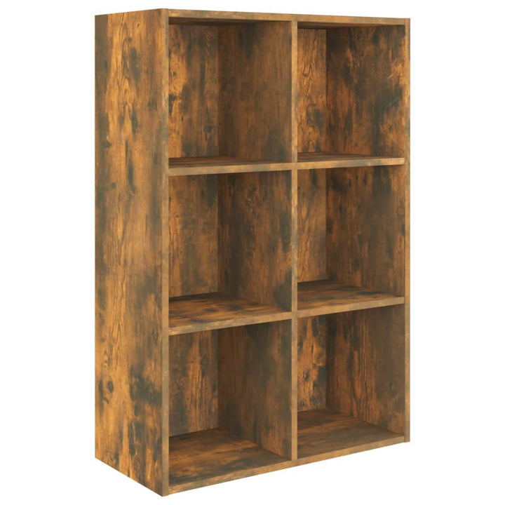 Boekenkast/dressoir 66x30x98 cm bewerkt hout gerookt eikenkleur