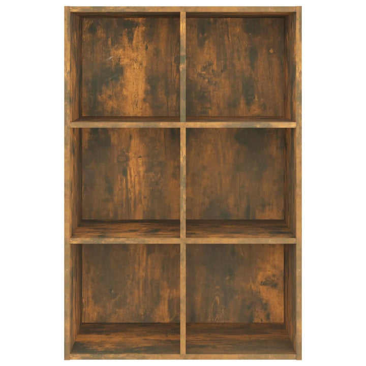 Boekenkast/dressoir 66x30x98 cm bewerkt hout gerookt eikenkleur