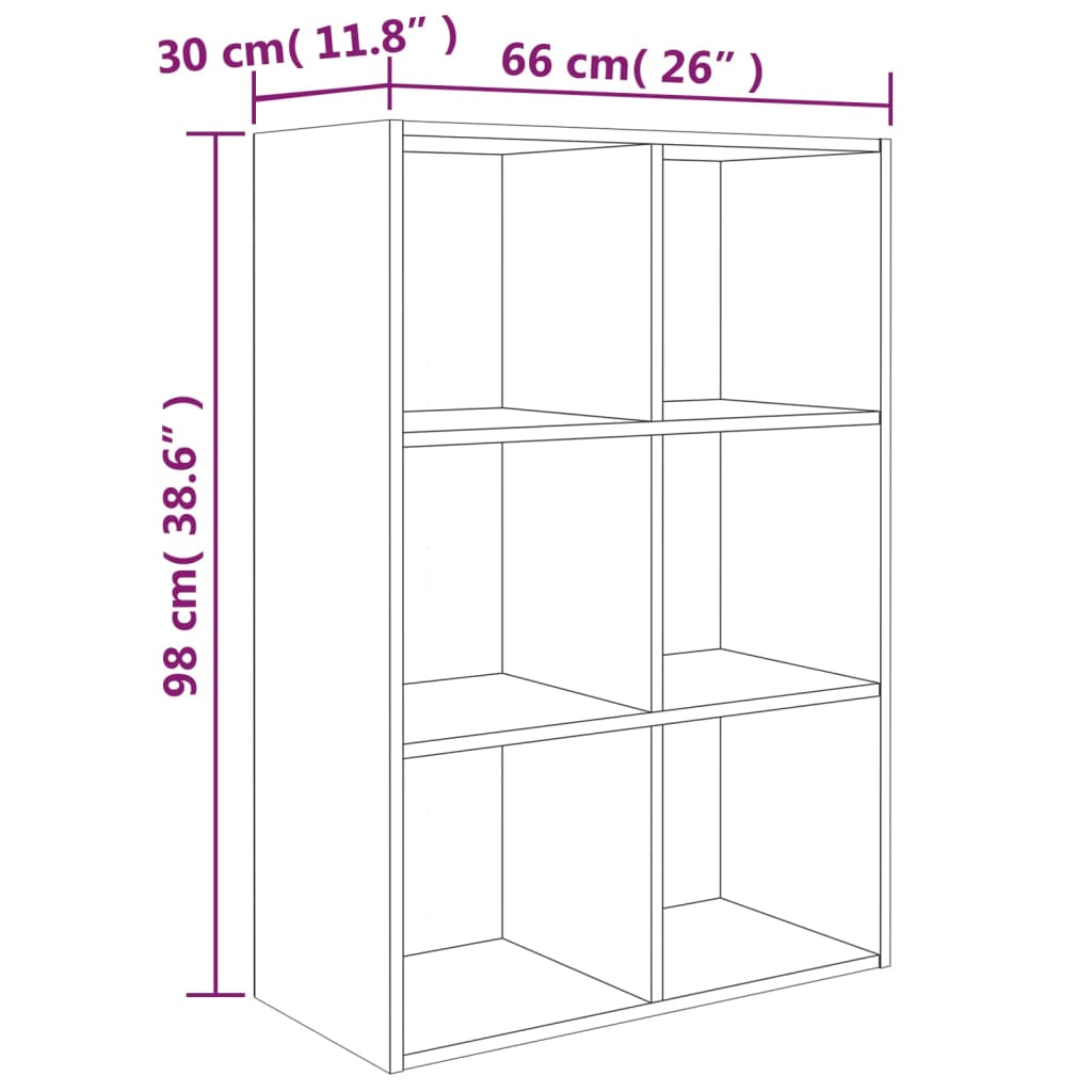 Boekenkast/dressoir 66x30x98 cm bewerkt hout gerookt eikenkleur