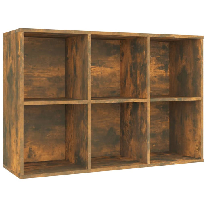 Boekenkast/dressoir 66x30x98 cm bewerkt hout gerookt eikenkleur