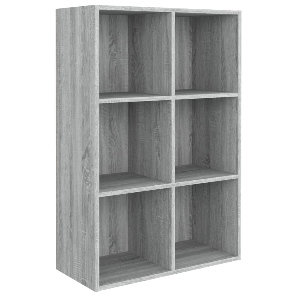 Boekenkast/dressoir 66x30x98 cm bewerkt hout grijs sonoma eiken