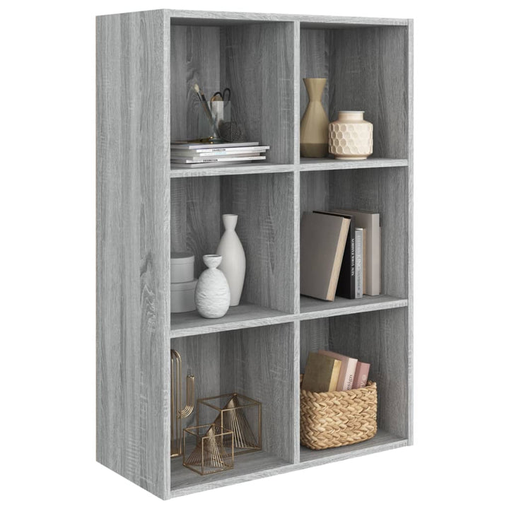 Boekenkast/dressoir 66x30x98 cm bewerkt hout grijs sonoma eiken