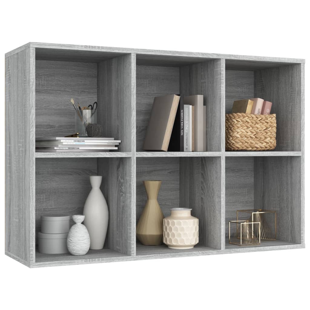 Boekenkast/dressoir 66x30x98 cm bewerkt hout grijs sonoma eiken