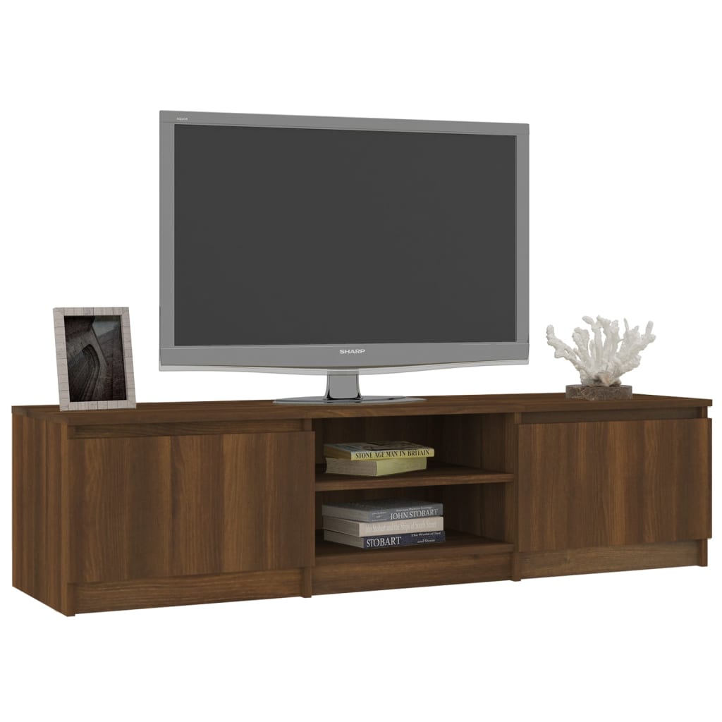 Tv-meubel 140x40x35,5 cm bewerkt hout bruineikenkleurig