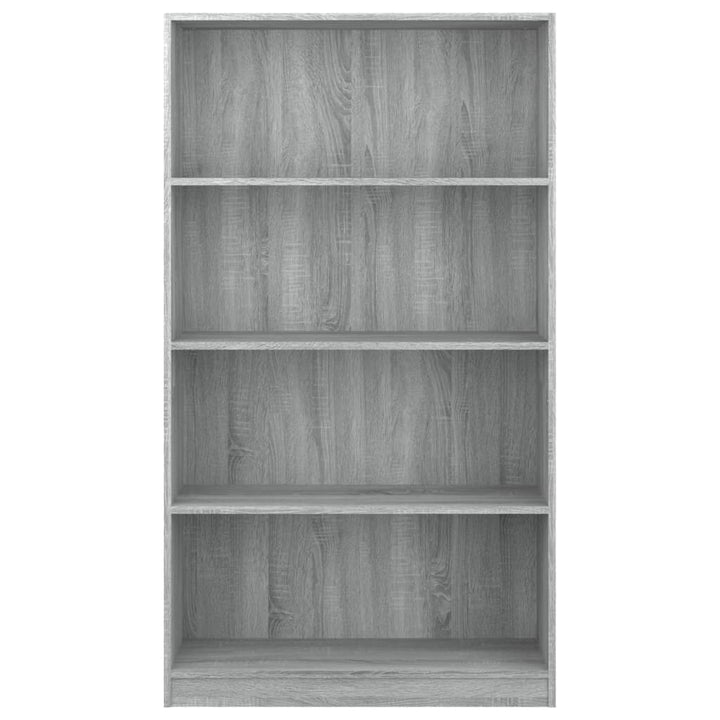 Boekenkast met 4 schappen 80x24x142 cm bewerkt hout grijs