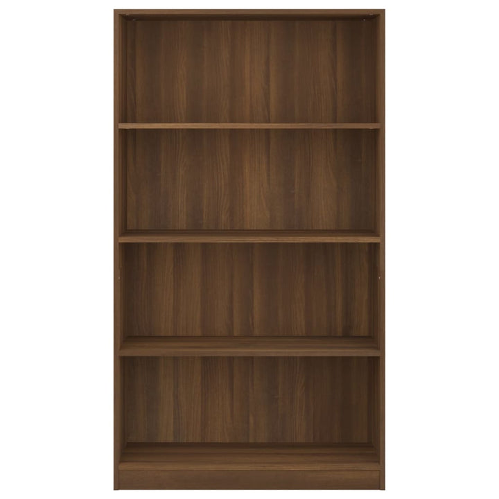 Boekenkast met 4 schappen 80x24x142 cm hout bruineikenkleurig