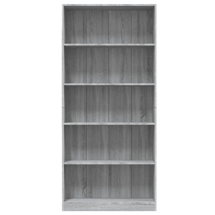 Boekenkast 80x24x175 cm bewerkt hout grijs sonoma eikenkleurig