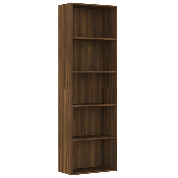 Boekenkast 60x30x189 cm bewerkt hout bruineikenkleurig