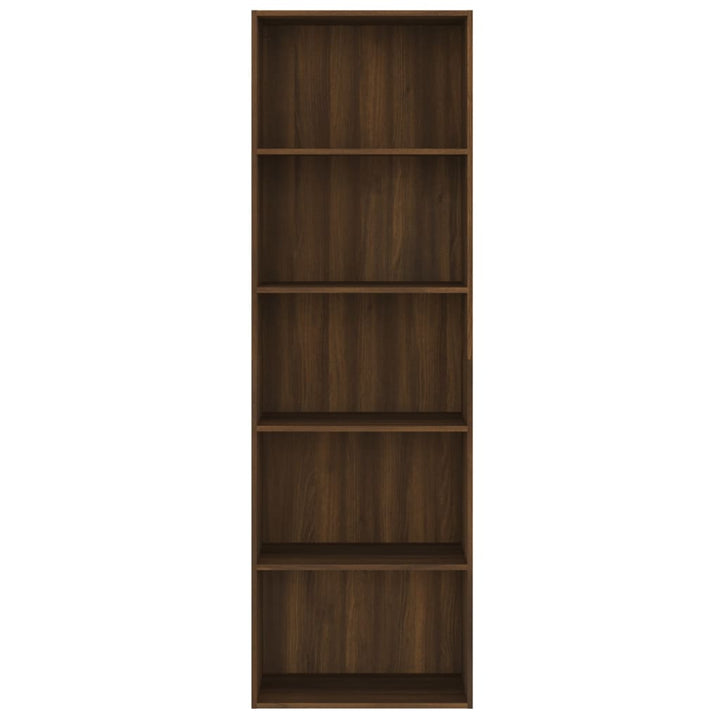 Boekenkast 60x30x189 cm bewerkt hout bruineikenkleurig