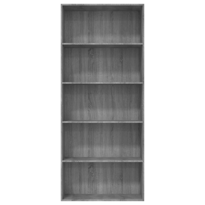 Boekenkast 80x30x189 cm bewerkt hout grijs sonoma eikenkleurig