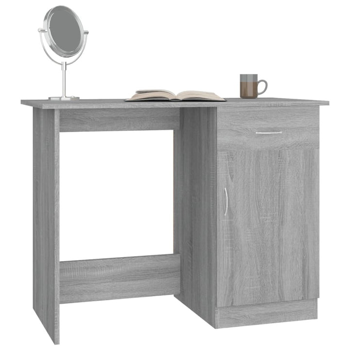 Bureau 100x50x76 cm bewerkt hout grijs sonoma eikenkleurig