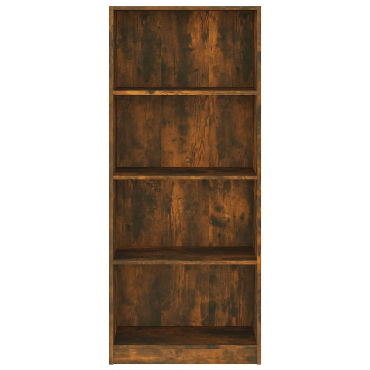 Boekenkast 4-laags 60x24x142 cm bewerkt hout gerookt eikenkleur