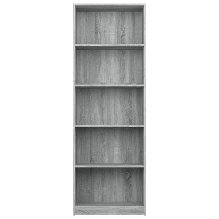 Boekenkast 60x24x175 cm bewerkt hout grijs sonoma eikenkleurig