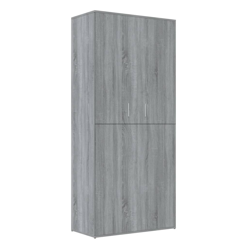 Schoenenkast 80x39x178 cm bewerkt hout grijs sonoma eikenkleur