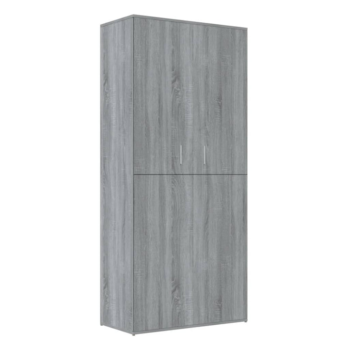 Schoenenkast 80x39x178 cm bewerkt hout grijs sonoma eikenkleur