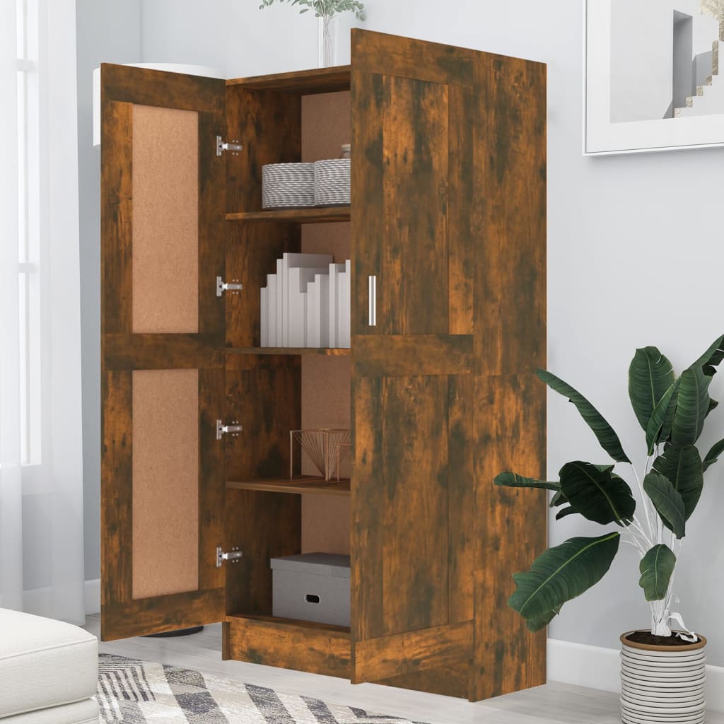 Boekenkast 82,5x30,5x150 cm bewerkt hout gerookt eikenkleurig