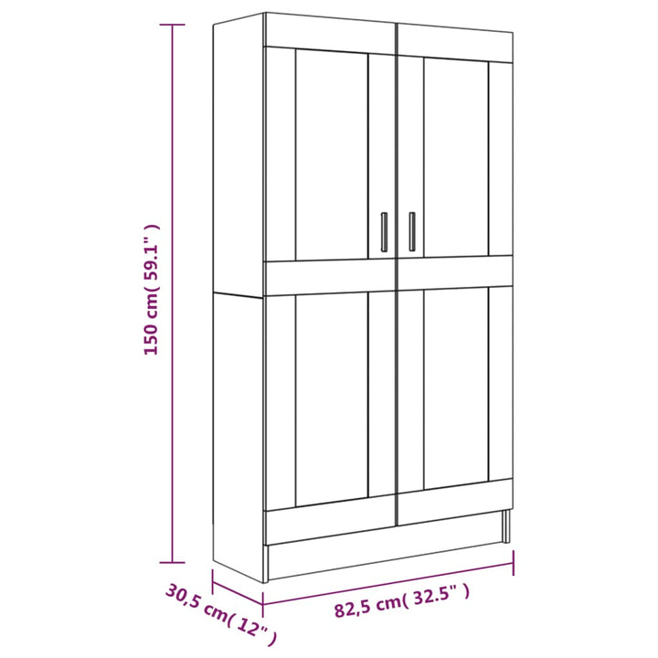 Boekenkast 82,5x30,5x150 cm bewerkt hout gerookt eikenkleurig