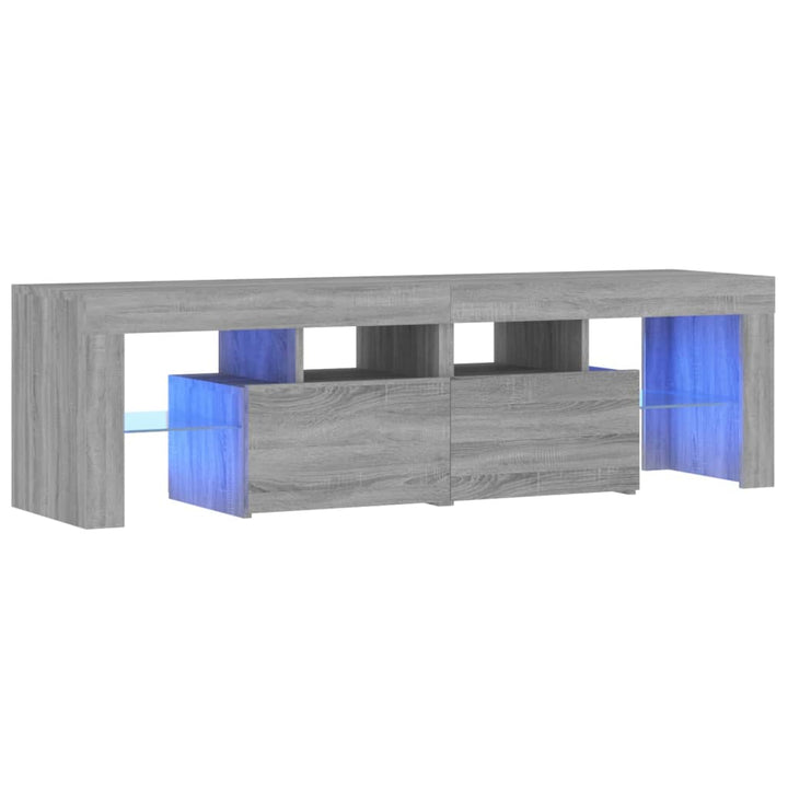 Tv-meubel met LED-verlichting 140x36,5x40 cm grijs sonoma eiken