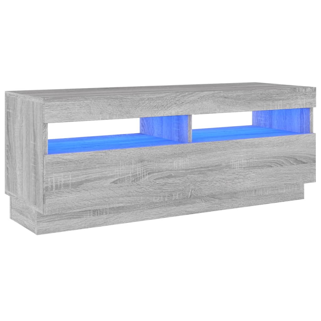 Tv-meubel met LED-verlichting 100x35x40 cm grijs sonoma eiken