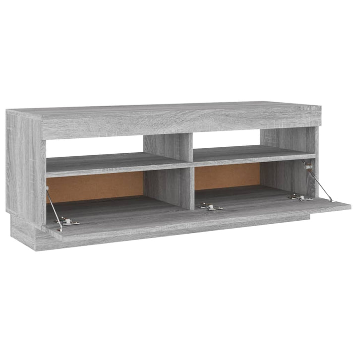 Tv-meubel met LED-verlichting 100x35x40 cm grijs sonoma eiken