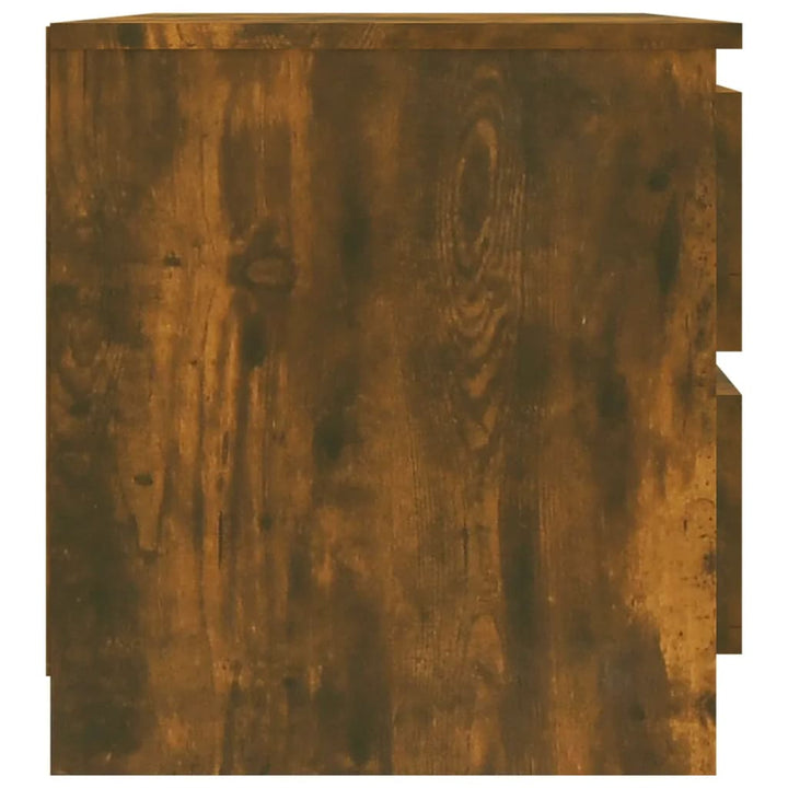 Nachtkastje 50x39x43,5 cm bewerkt hout gerookt eikenkleurig