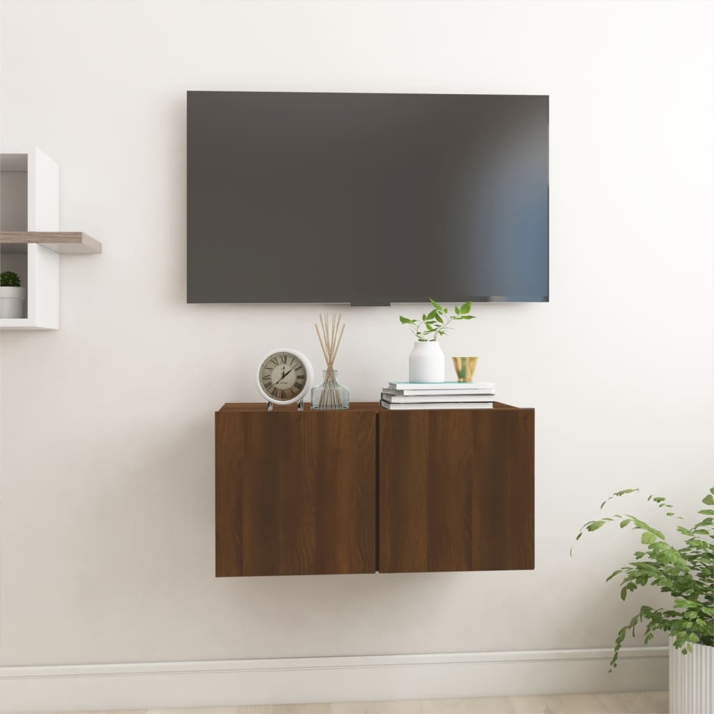 Tv-hangmeubel 60x30x30 cm bewerkt hout bruineikenkleurig