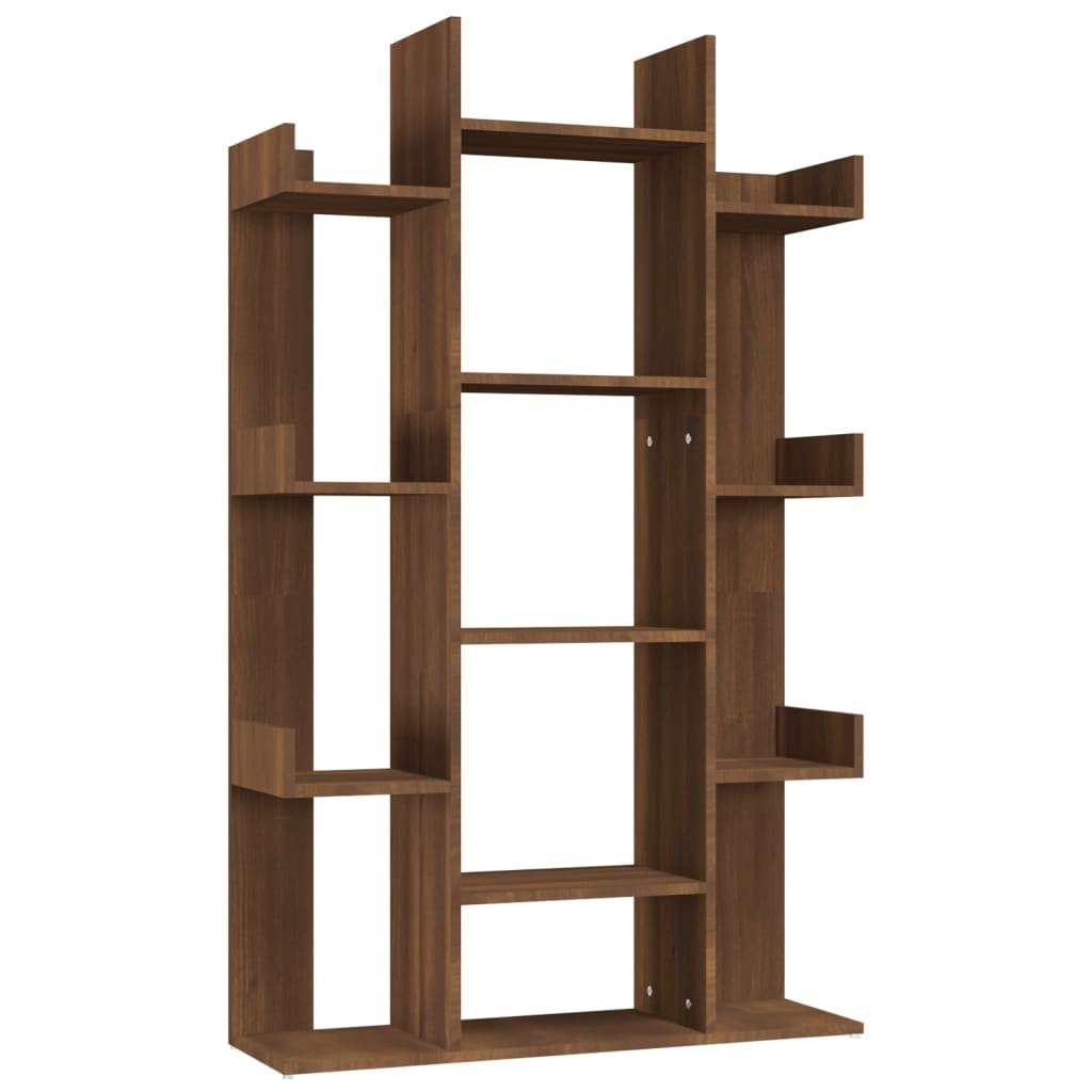 Boekenkast 86x25,5x140 cm bewerkt hout bruineikenkleurig