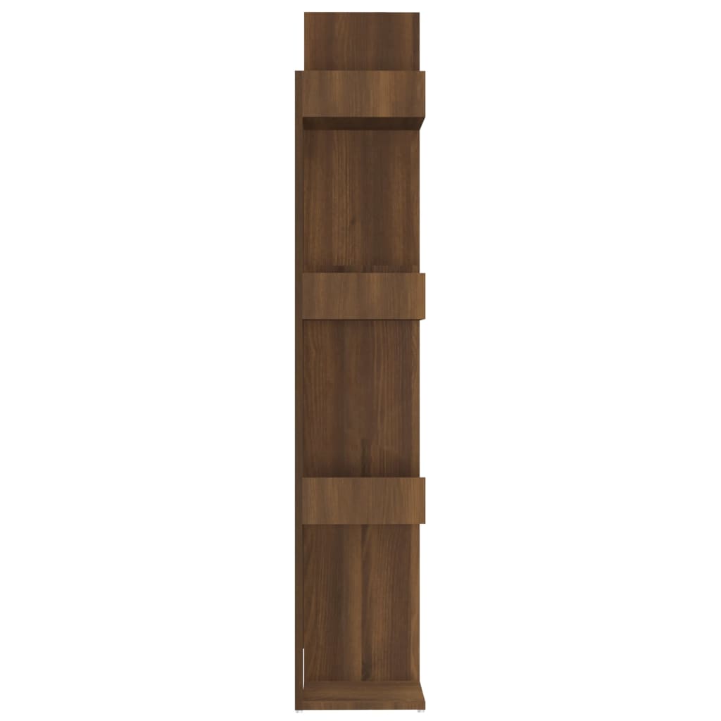 Boekenkast 86x25,5x140 cm bewerkt hout bruineikenkleurig