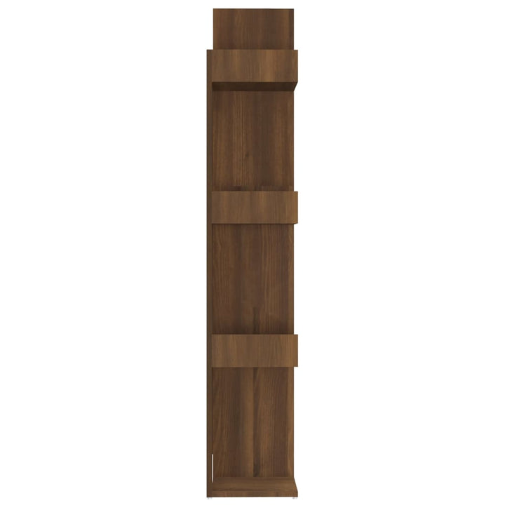 Boekenkast 86x25,5x140 cm bewerkt hout bruinikenkleurig