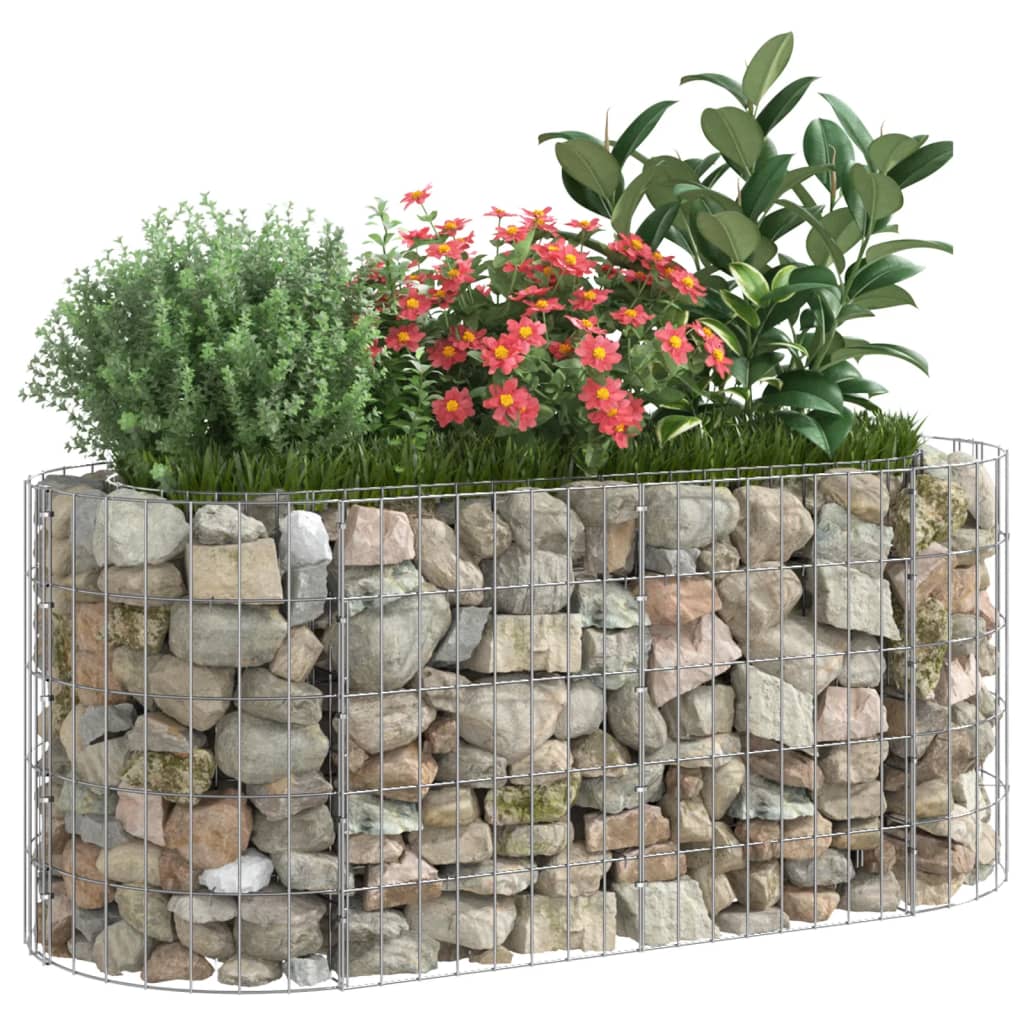 Gabion plantenbak verhoogd 120x50x50 cm gegalvaniseerd ijzer