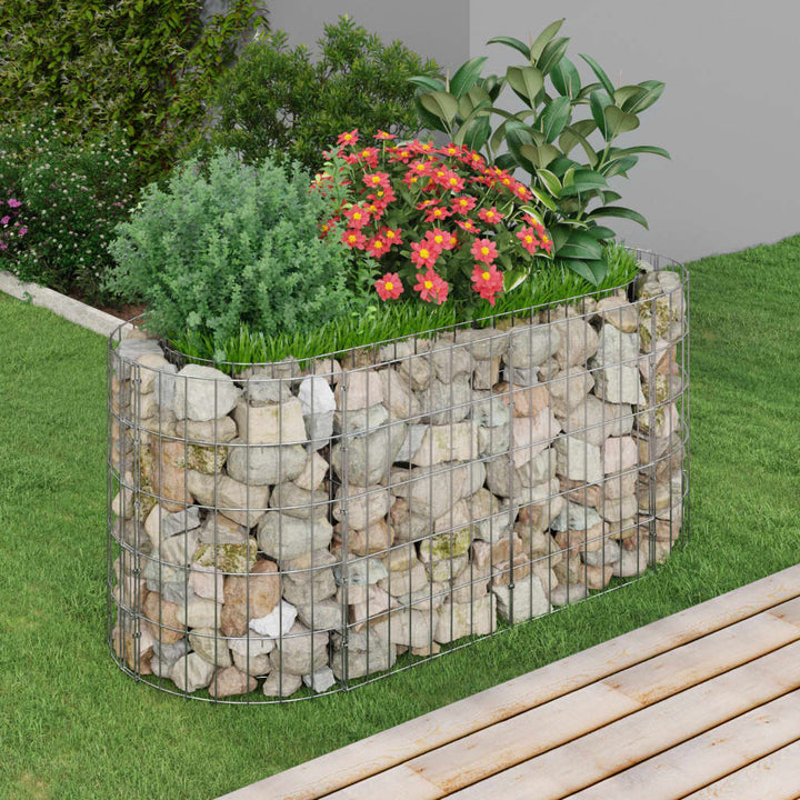 Gabion plantenbak vergroot 120x50x50 cm gegalvaniseerd ijzer