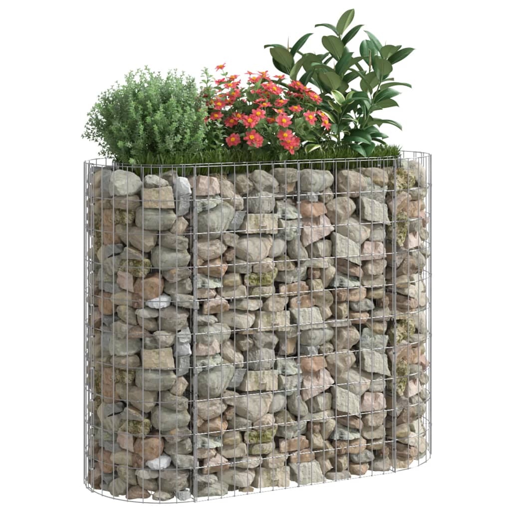 Gabion plantenbak verhoogd 120x50x100 cm gegalvaniseerd ijzer